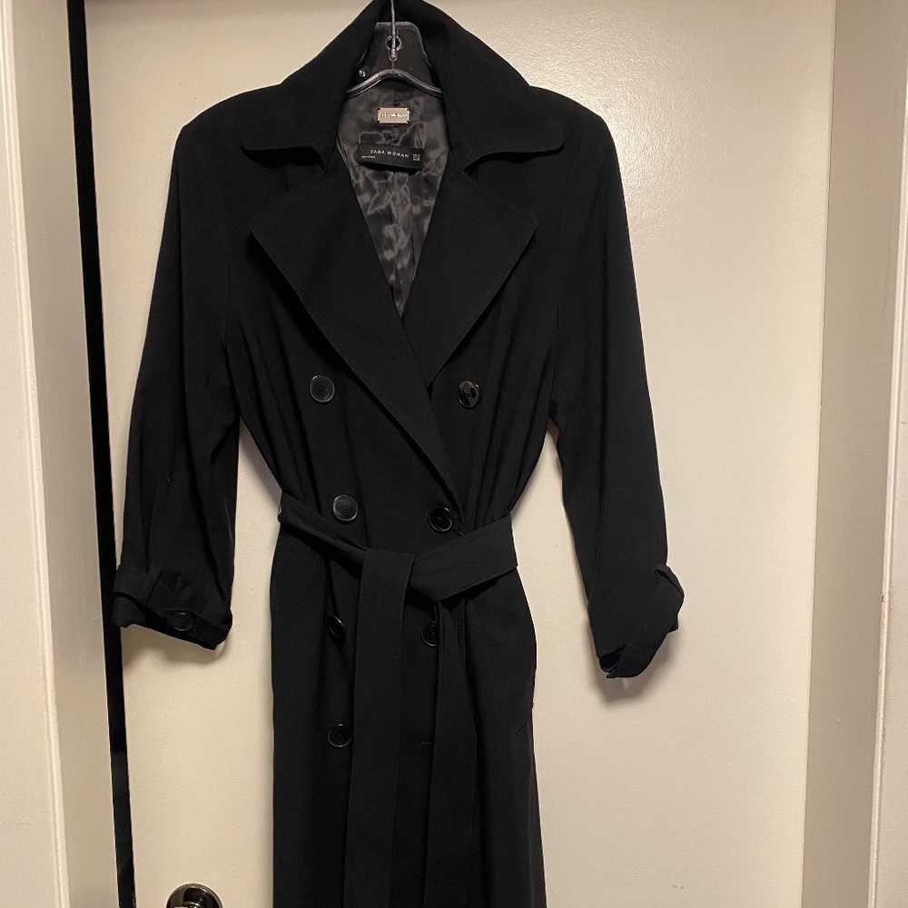 Women's Zara black trench coat XS